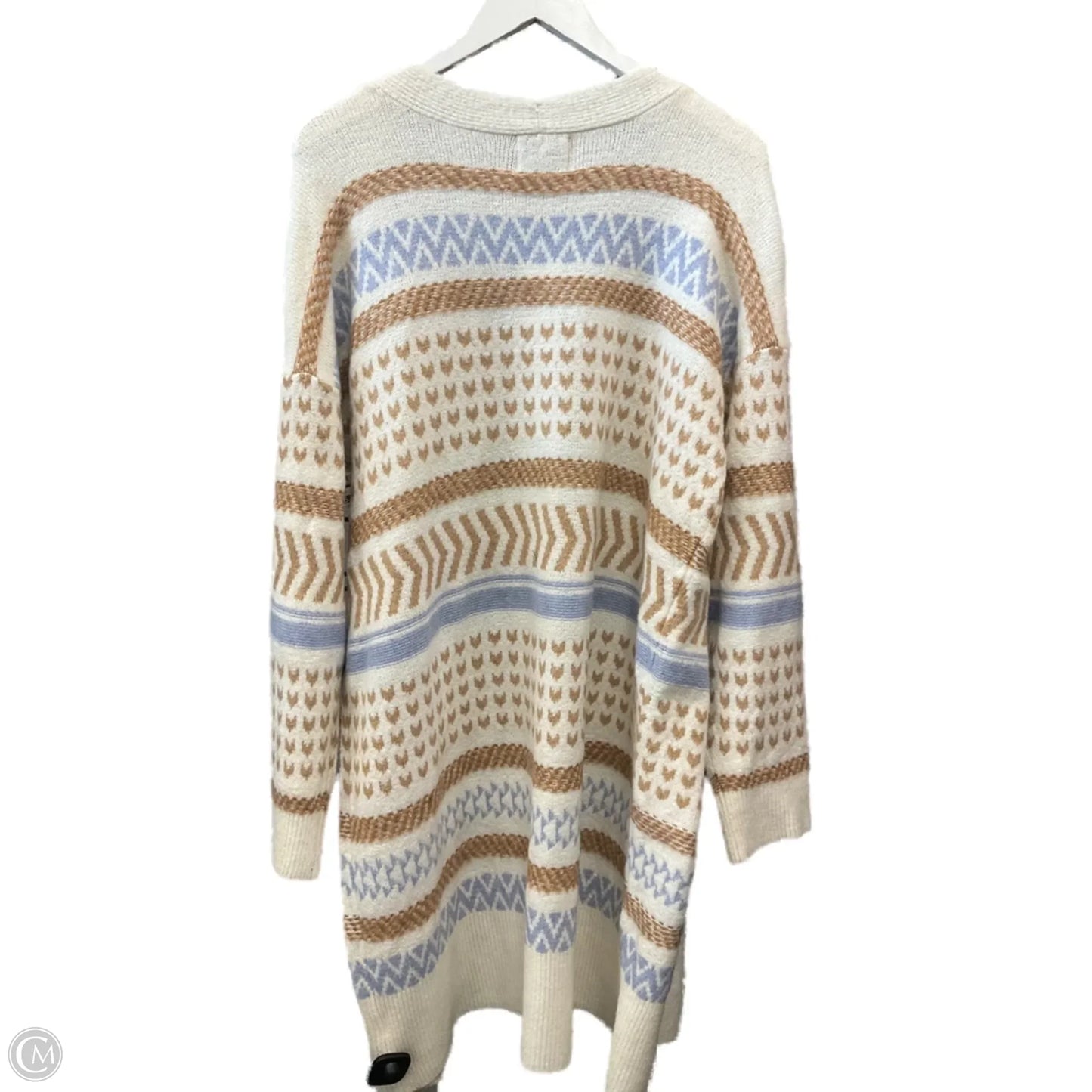 Sweater Cardigan By Pink Rose In Cream, Size: 1x