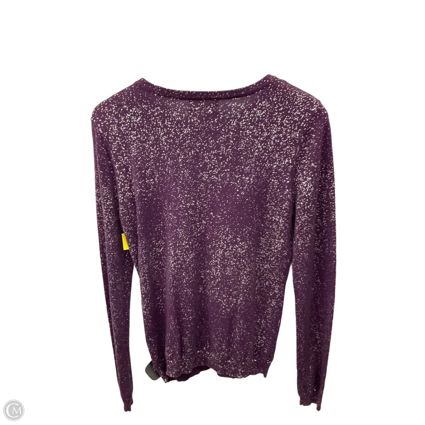 Cardigan By Calvin Klein In Purple & Silver, Size: M