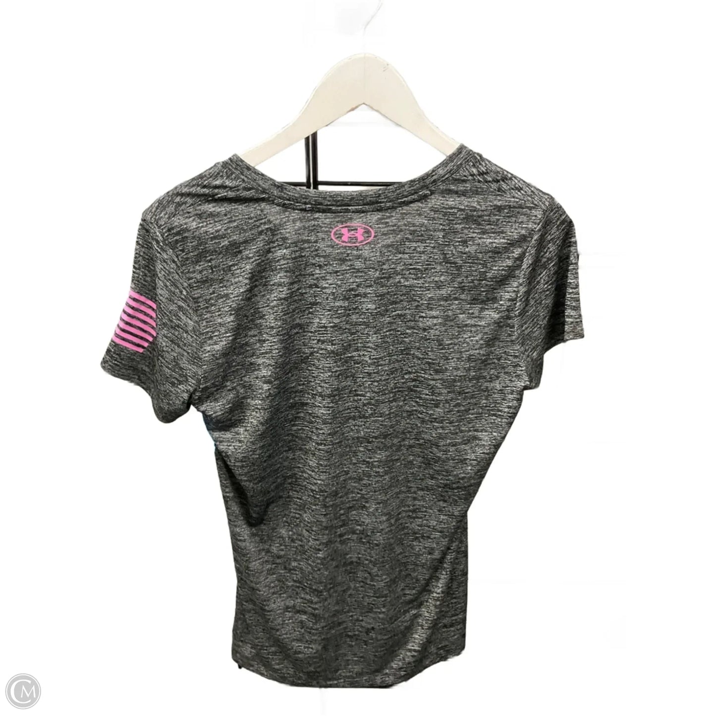 Athletic Top Short Sleeve By Under Armour In Grey, Size: S