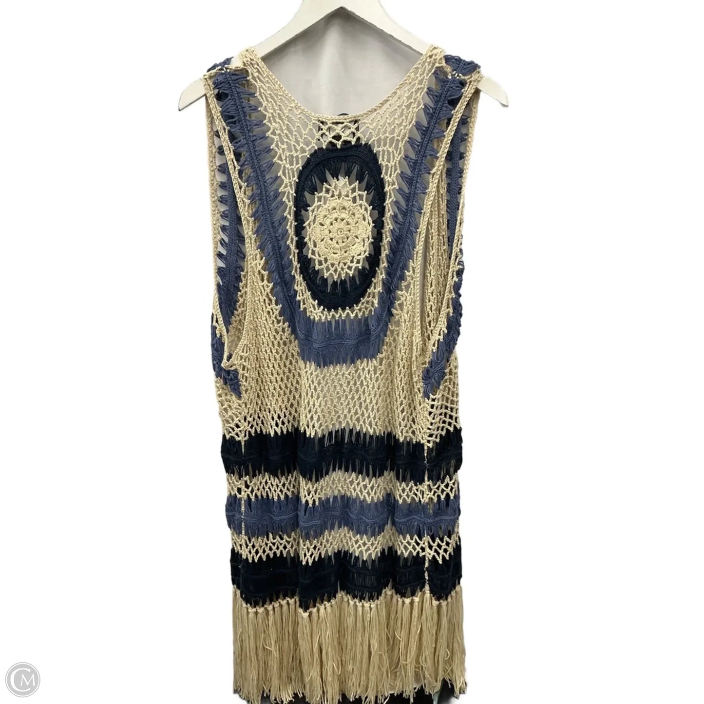 Vest Other By Clothes Mentor In Blue & Cream, Size: Xxl