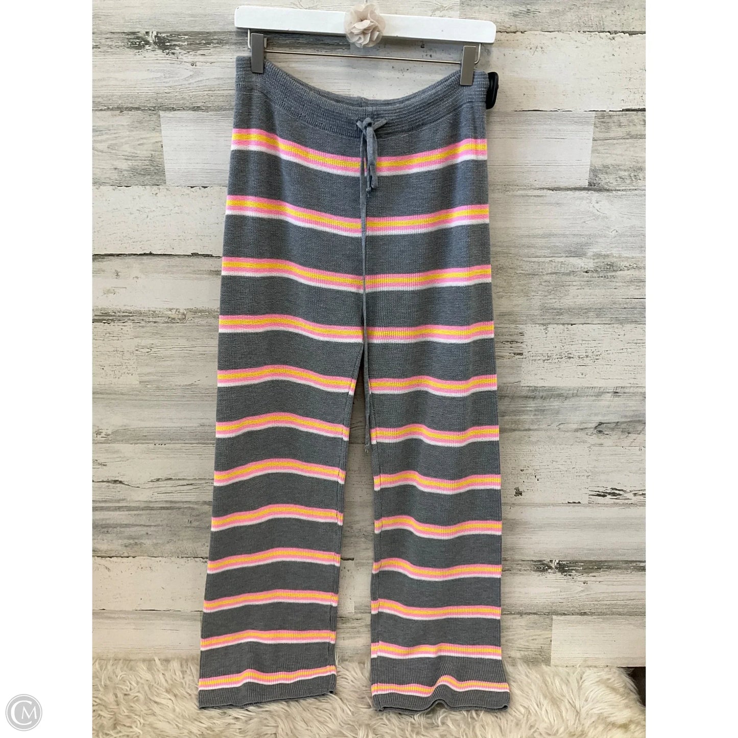 Lounge Set Pants By Clothes Mentor In Grey & Pink, Size: L