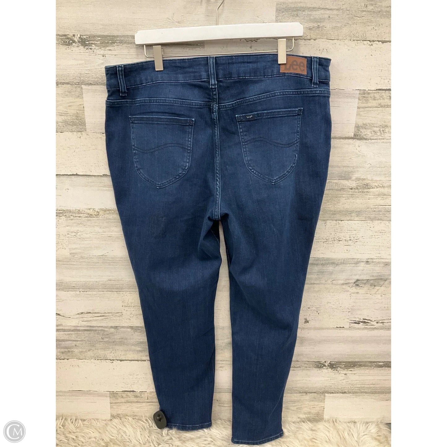 Jeans Cropped By Lee In Blue Denim, Size: 20