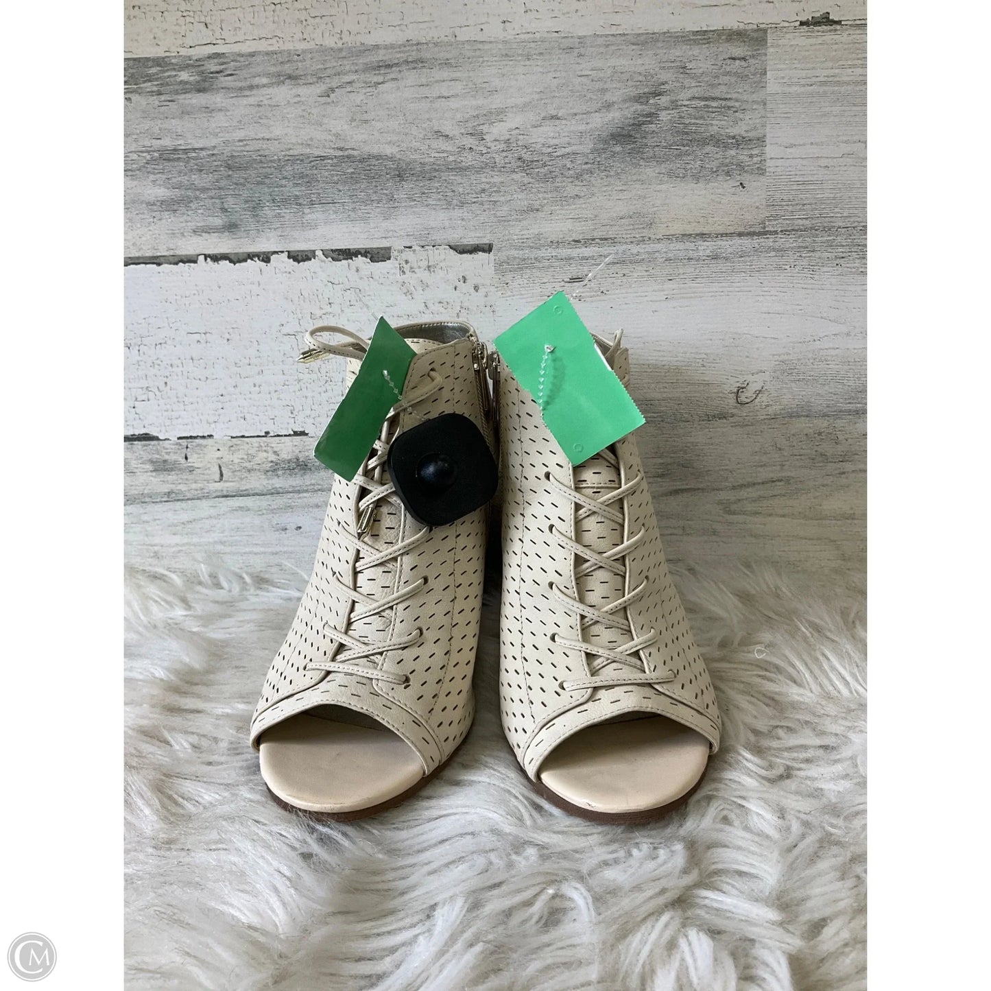 Sandals Heels Block By Sam Edelman In Beige, Size: 7.5