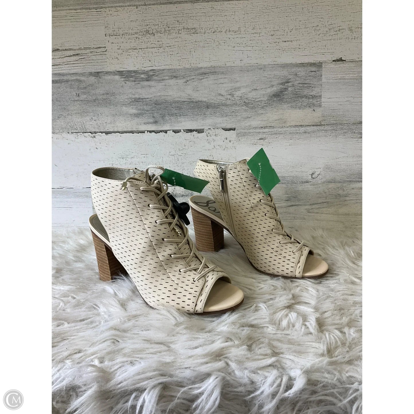 Sandals Heels Block By Sam Edelman In Beige, Size: 7.5