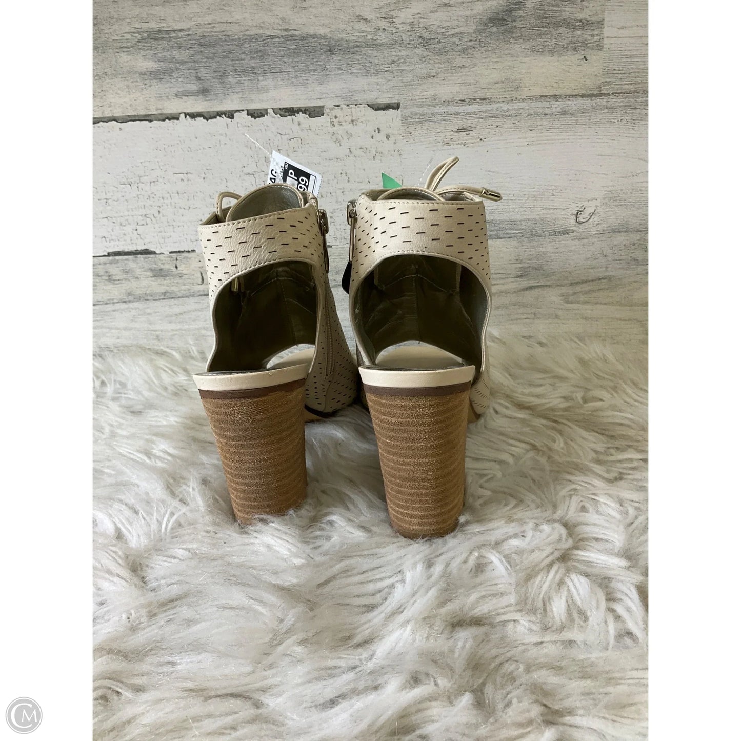 Sandals Heels Block By Sam Edelman In Beige, Size: 7.5