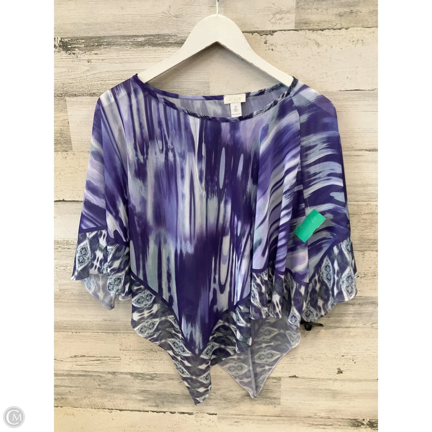 Poncho By Chicos In Purple, Size: L