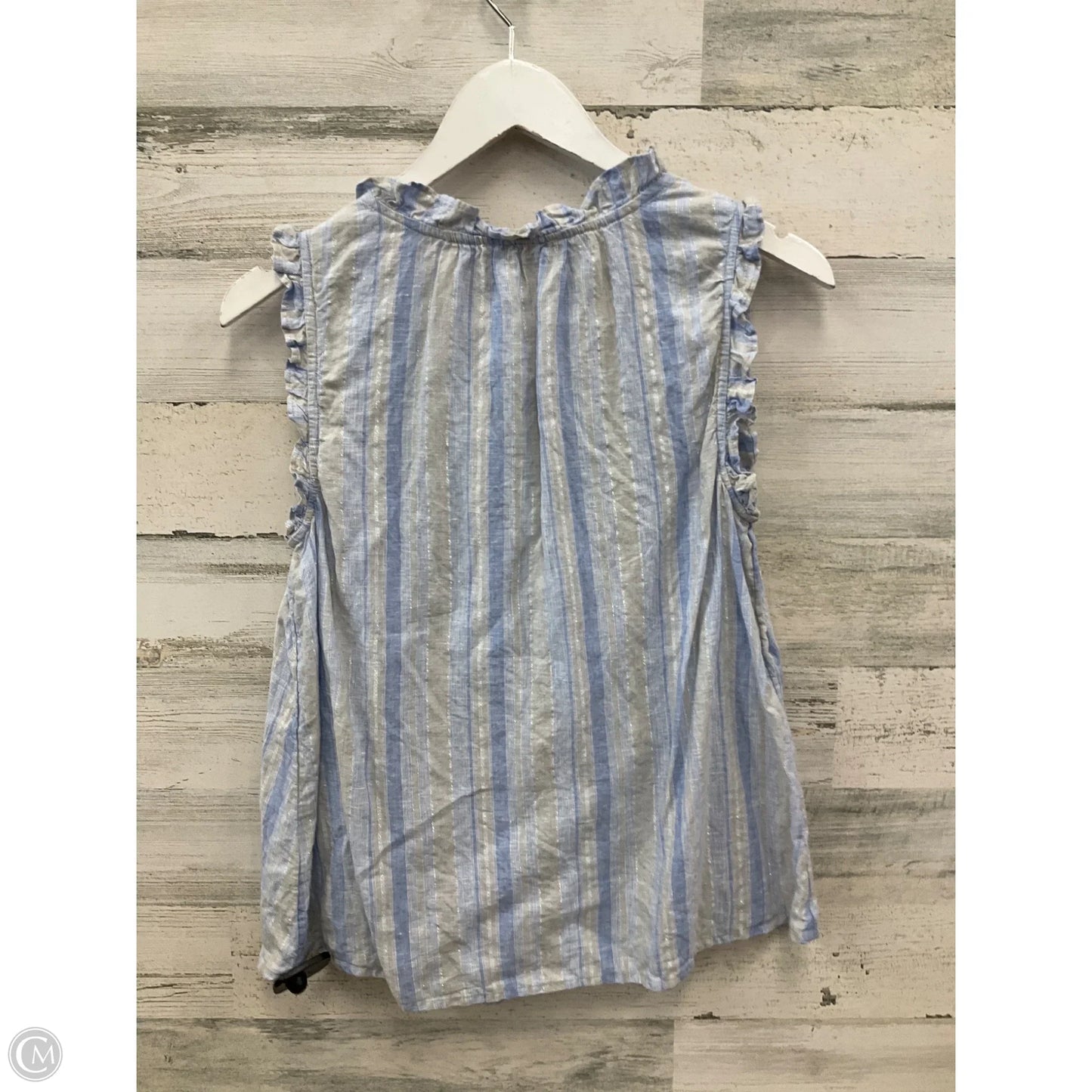 Top Sleeveless By Vineyard Vines In Blue & Grey, Size: M
