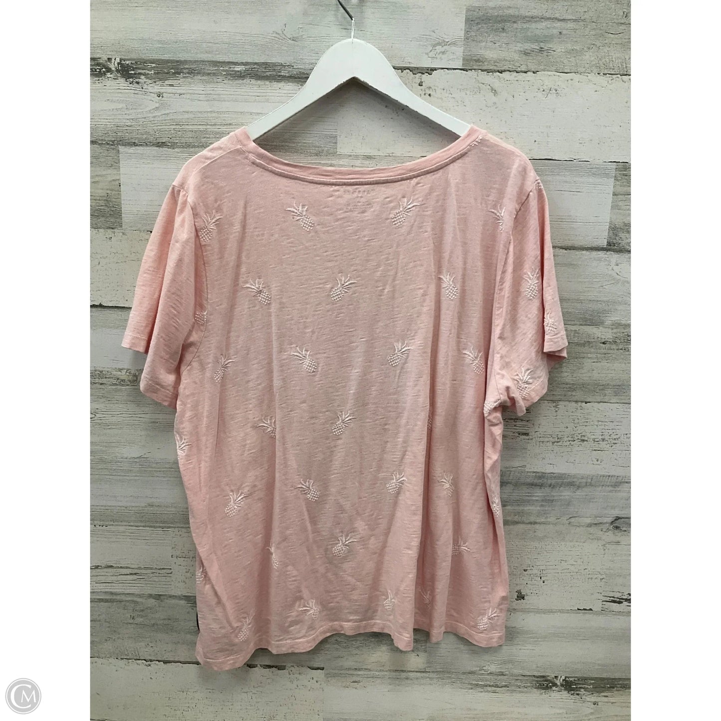 Top Short Sleeve By Talbots In Pink, Size: 2x