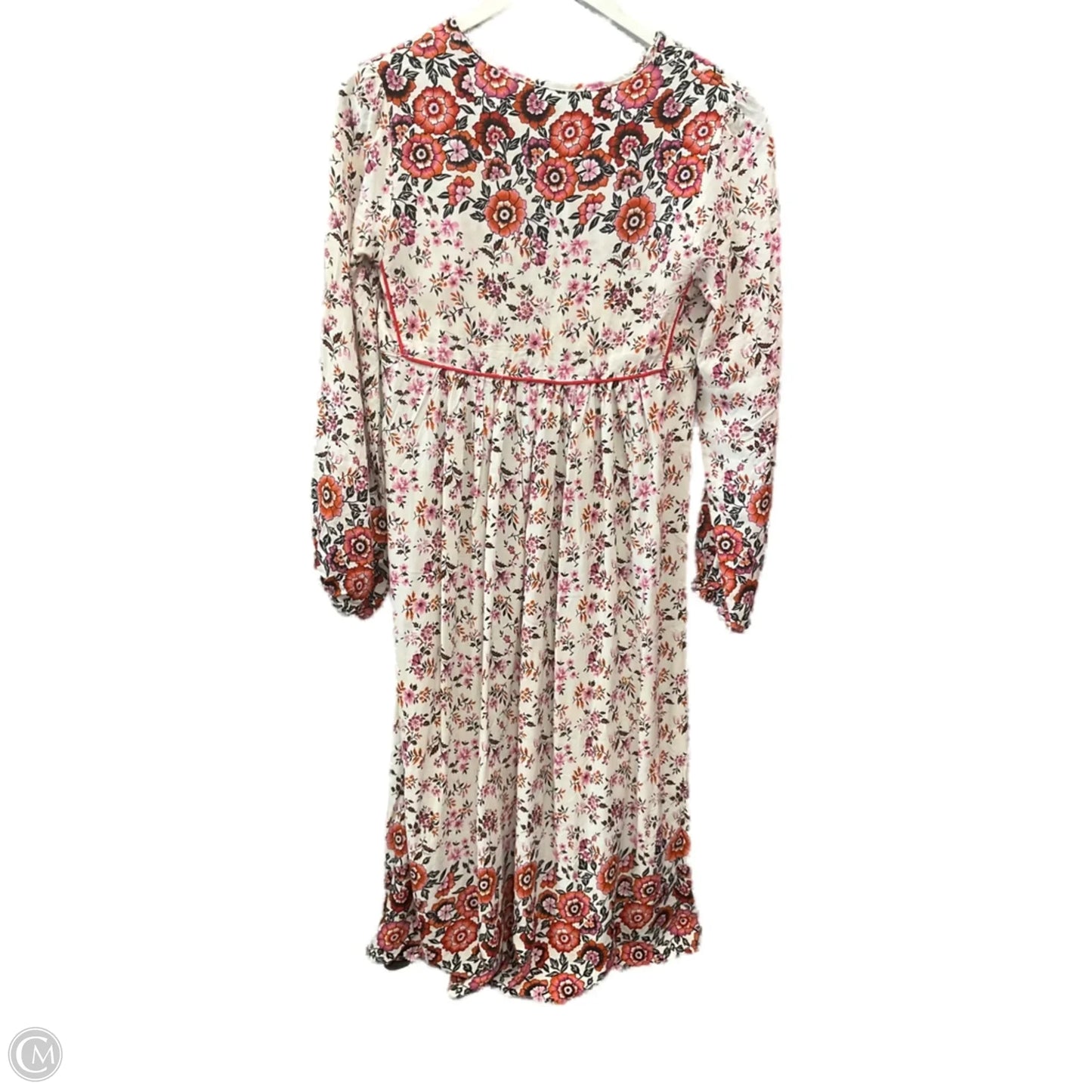 Dress Casual Midi By Clothes Mentor In Pink & White, Size: Xs