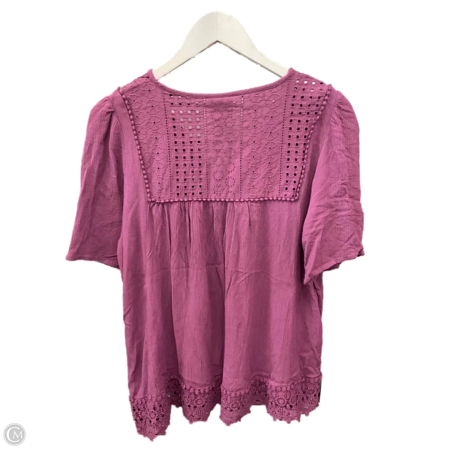 Top Short Sleeve By Knox Rose In Purple, Size: L