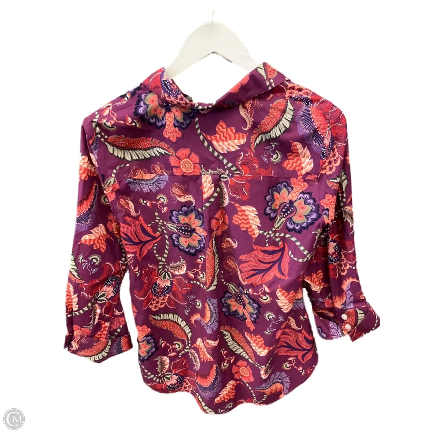 Top 3/4 Sleeve By Chicos In Purple, Size: S