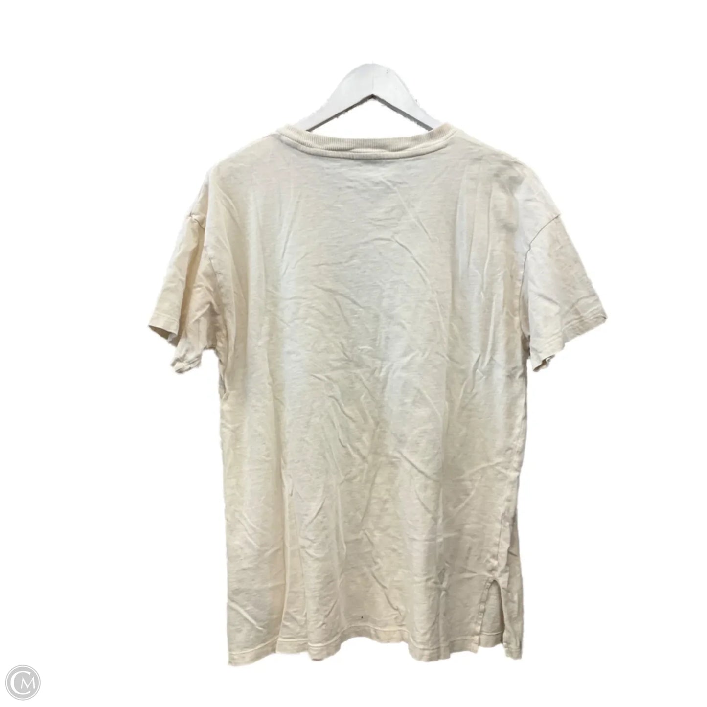 Top Short Sleeve Basic By American Eagle In Cream, Size: Xs