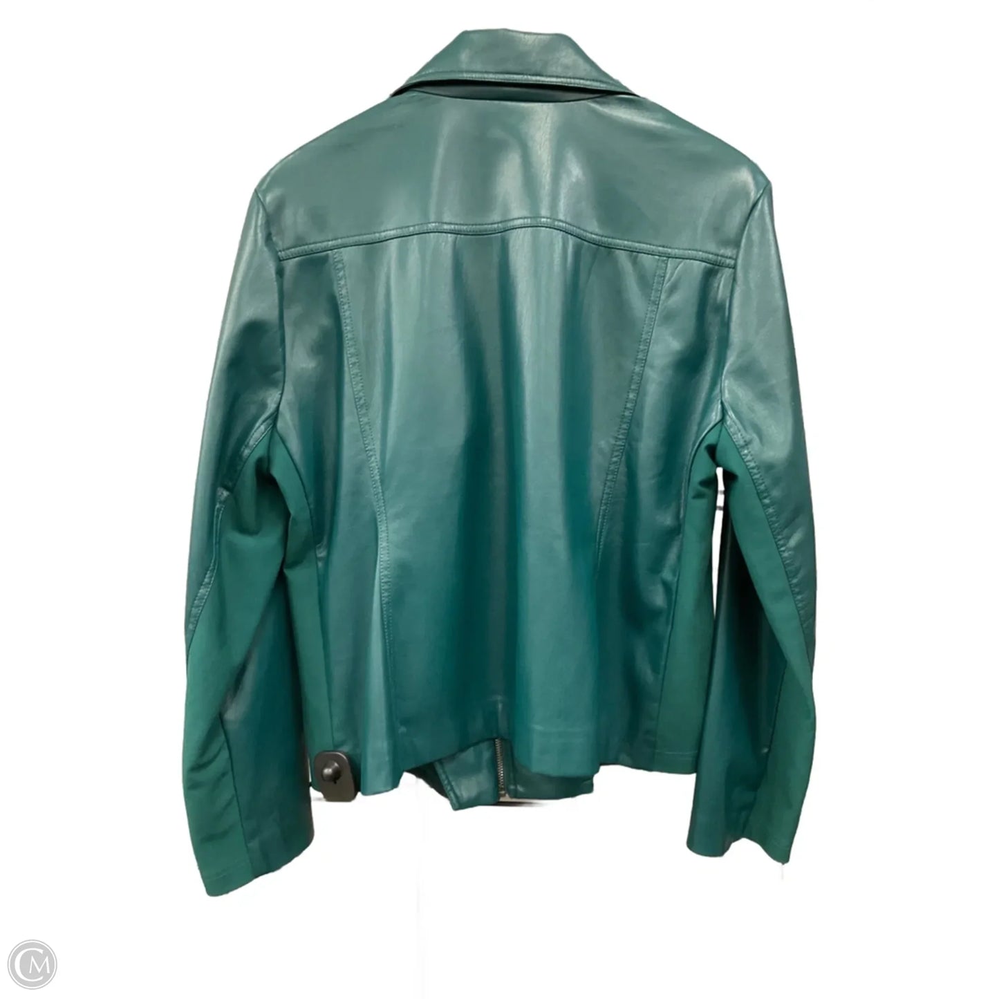 Jacket Moto By Chicos In Green, Size: Xl