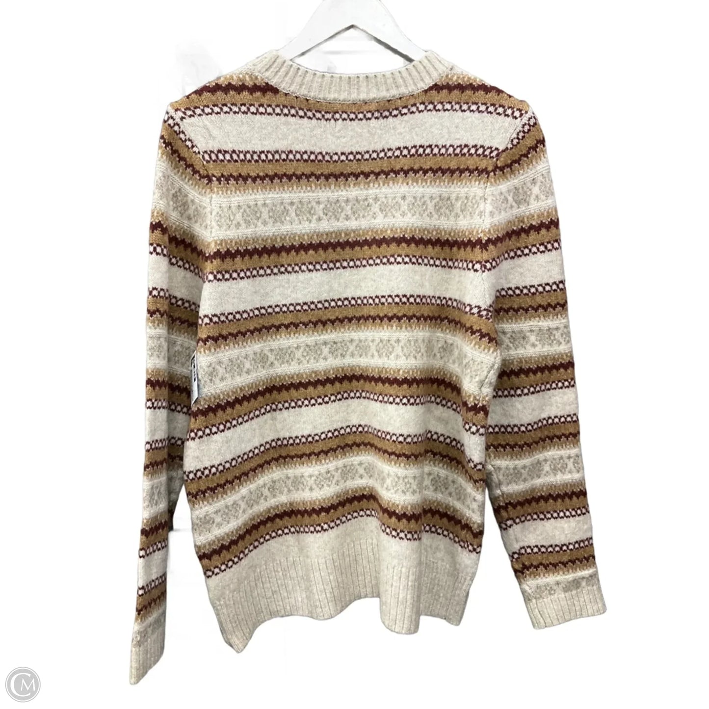 Sweater By Croft And Barrow In Cream & Orange, Size: L