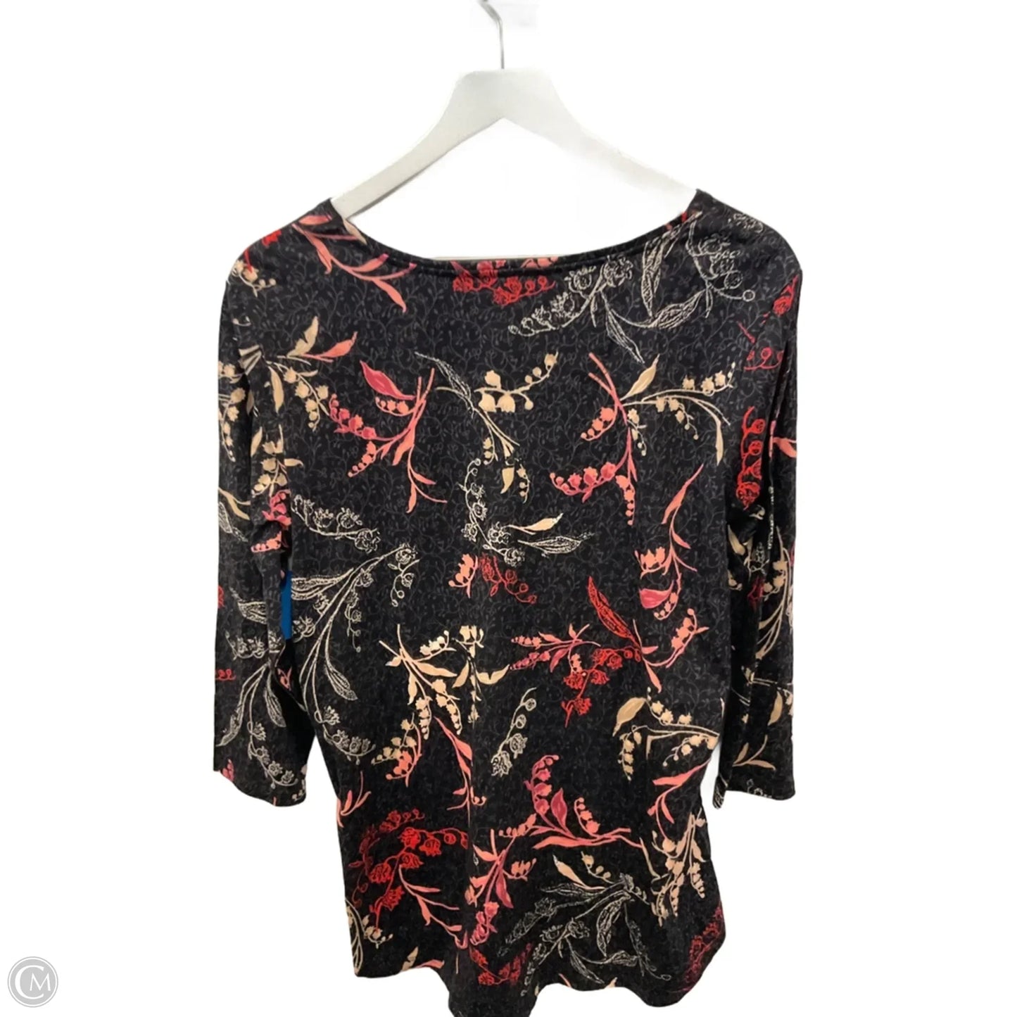 Top 3/4 Sleeve By Christopher And Banks In Black & Red, Size: Xl
