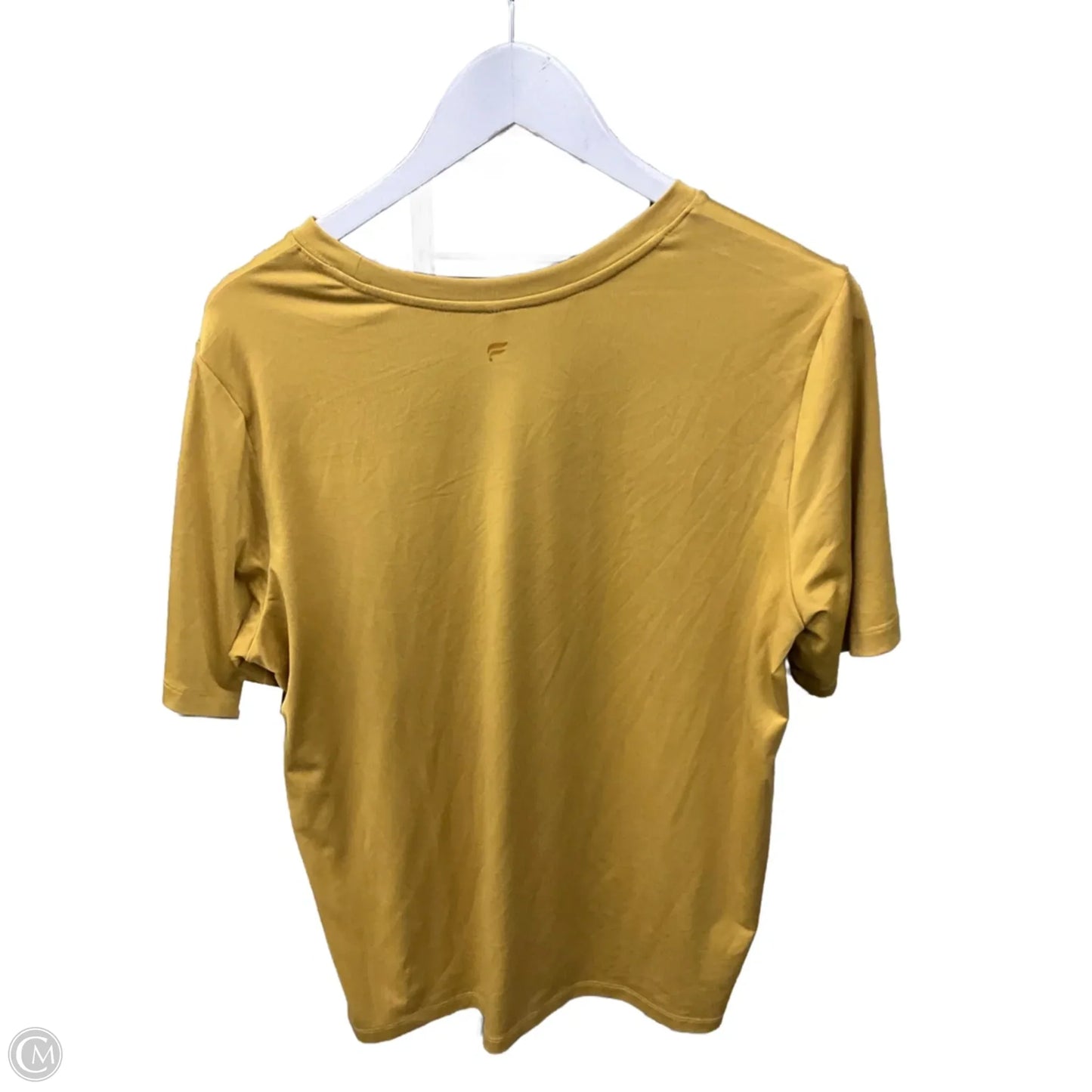 Top Short Sleeve By Fabletics In Gold, Size: L