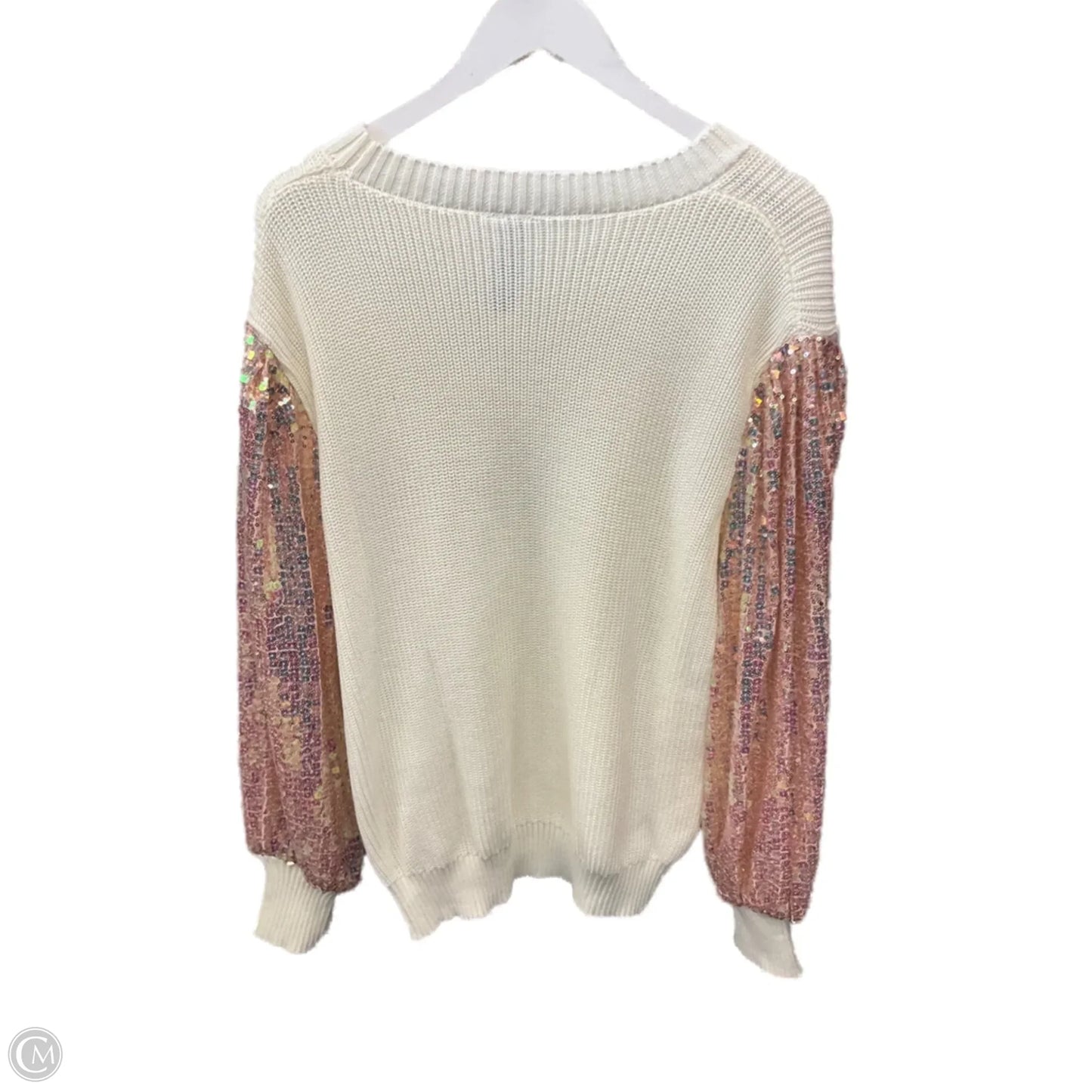 Sweater By Grace + Karma In Cream & Pink, Size: 1x