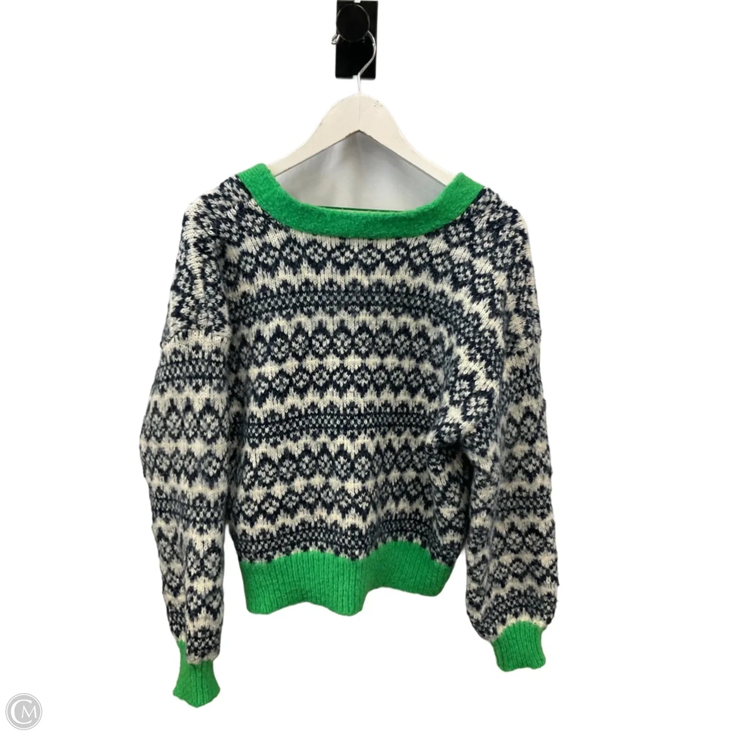 Sweater Cardigan By On 34th In Blue & White, Size: Xl