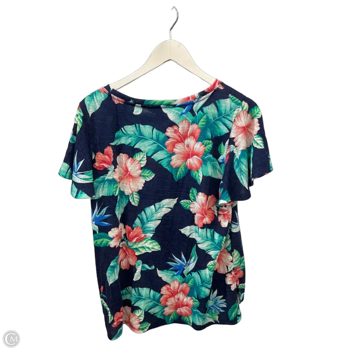Top Short Sleeve By Tommy Bahama In Blue & Green, Size: M