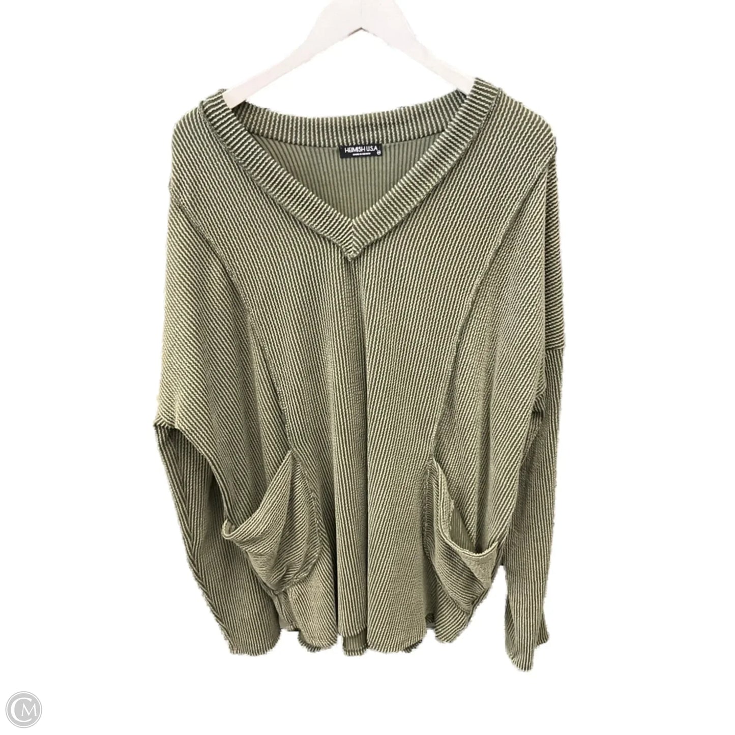 Top Long Sleeve Basic By Heimish Usa In Green, Size: 3x