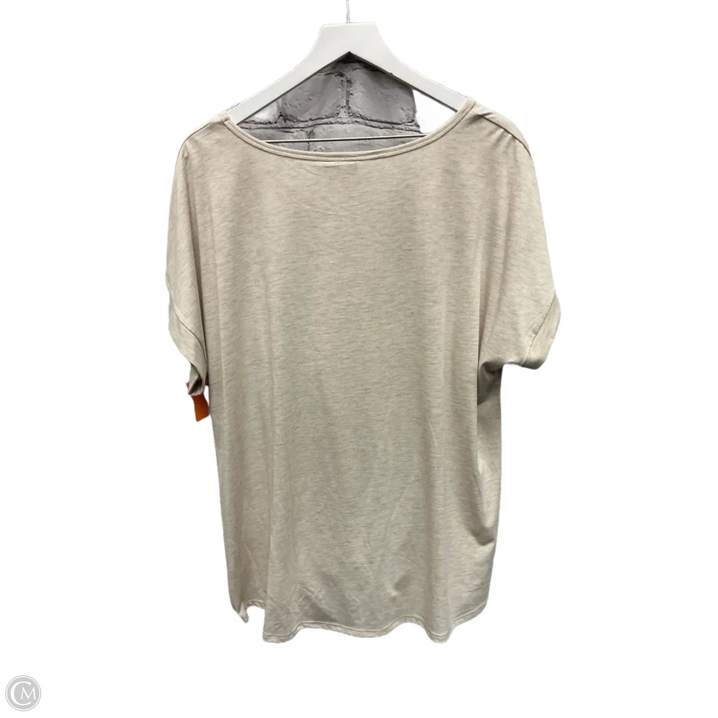 Top Short Sleeve Basic By Tru Self In Tan, Size: 2x