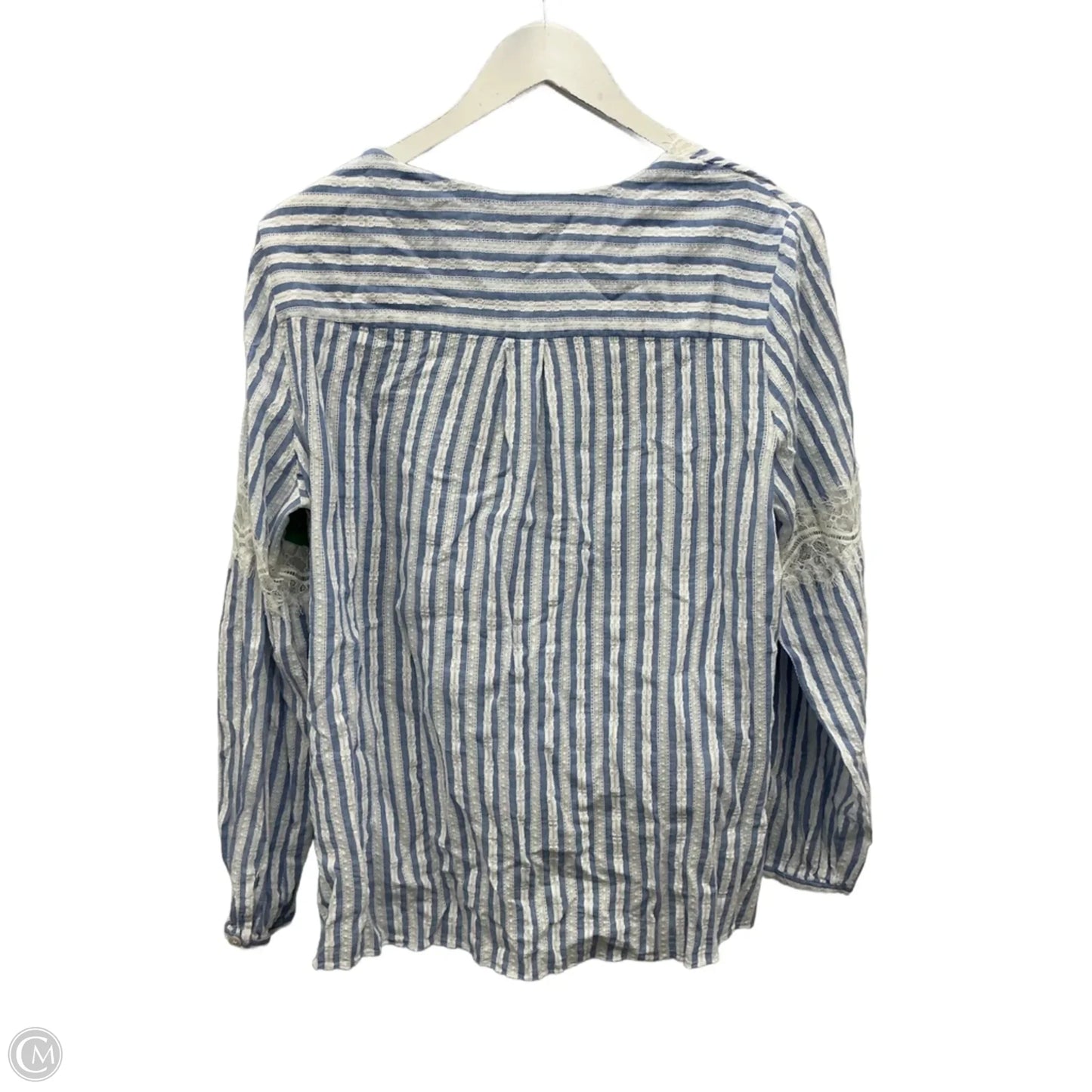 Tunic 3/4 Sleeve By Bcbg In Blue & White, Size: L