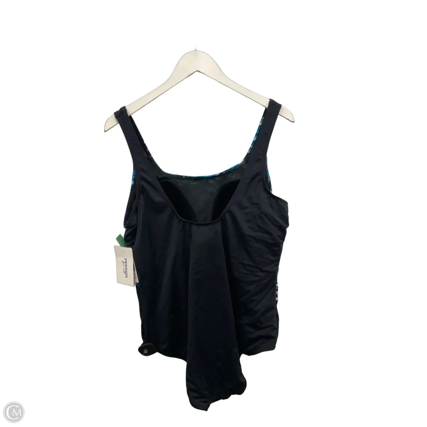 Swimsuit By Clothes Mentor In Black & Blue, Size: 24