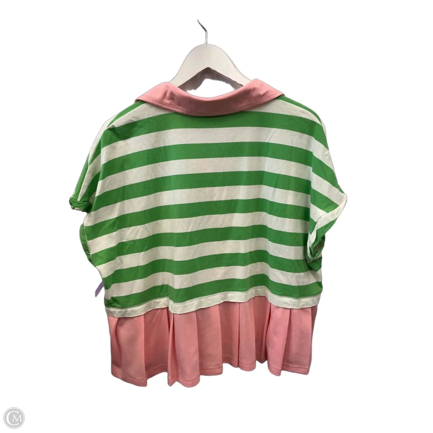 Top Short Sleeve By Clothes Mentor In Green & Pink, Size: L