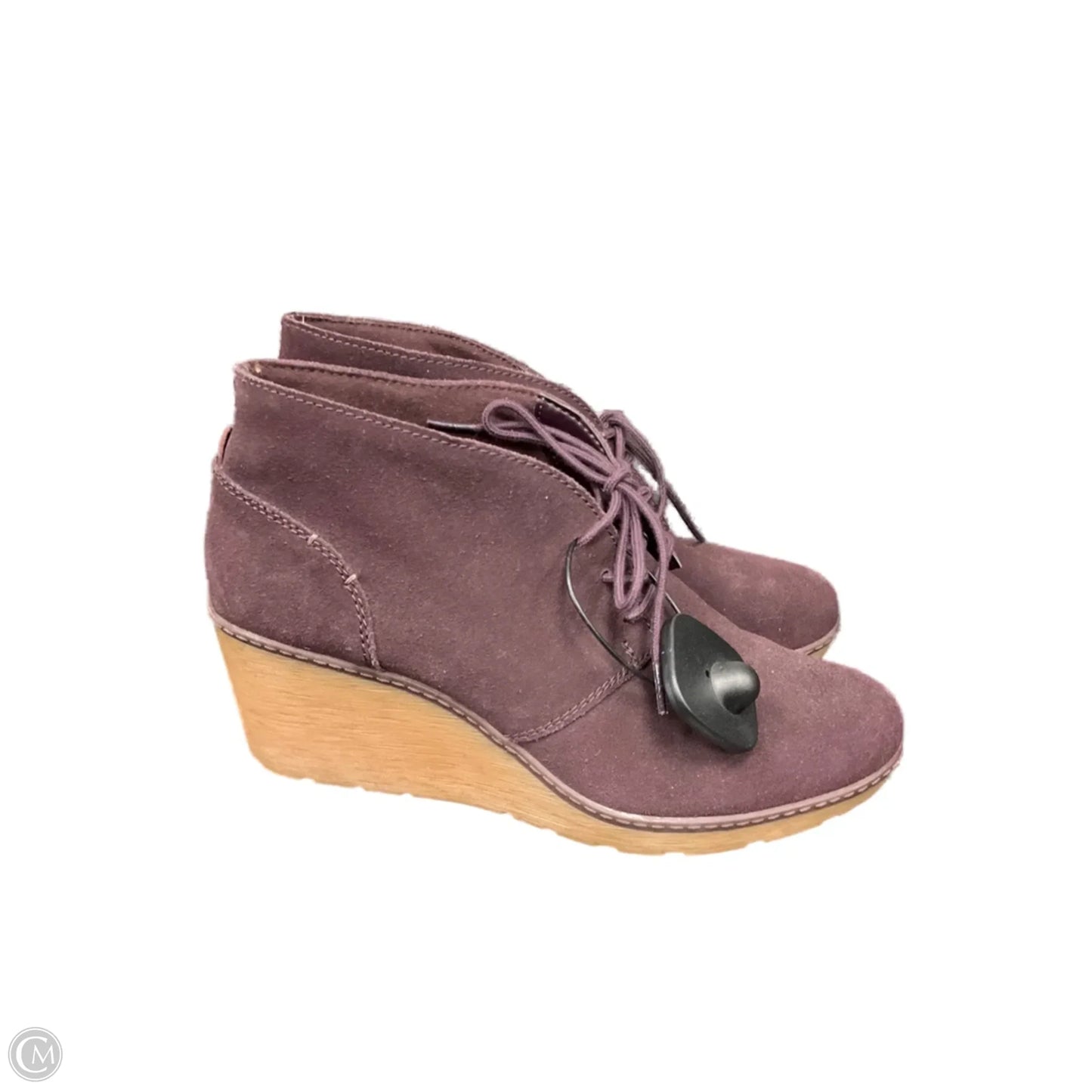 Boots Ankle Heels By Clarks In Purple, Size: 6.5