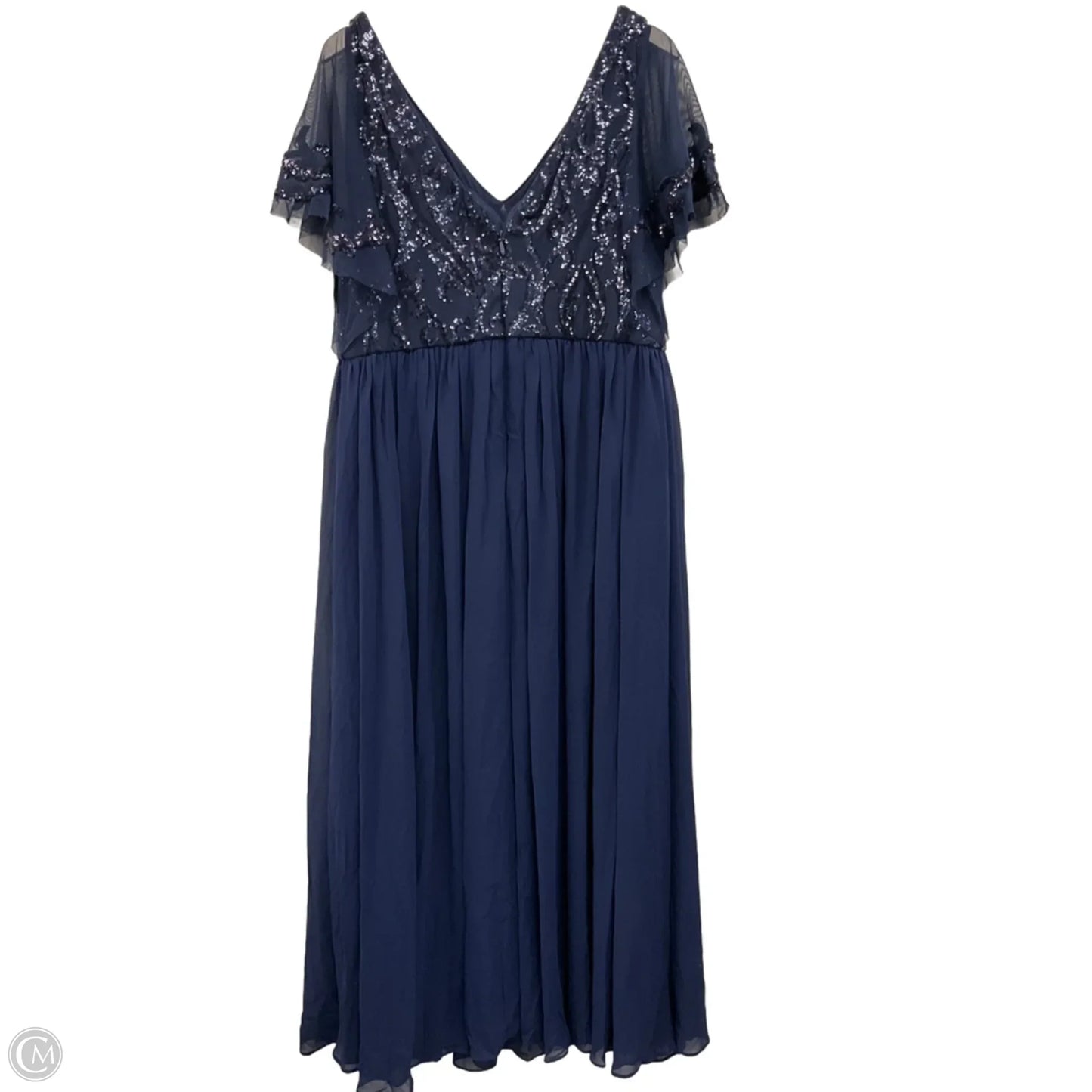 Dress Party Long By Clothes Mentor In Navy, Size: 1x