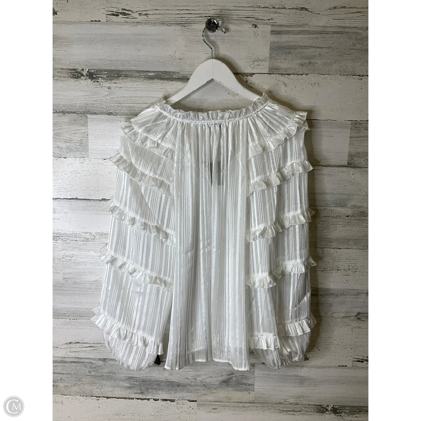 Blouse Long Sleeve By Express In White, Size: M