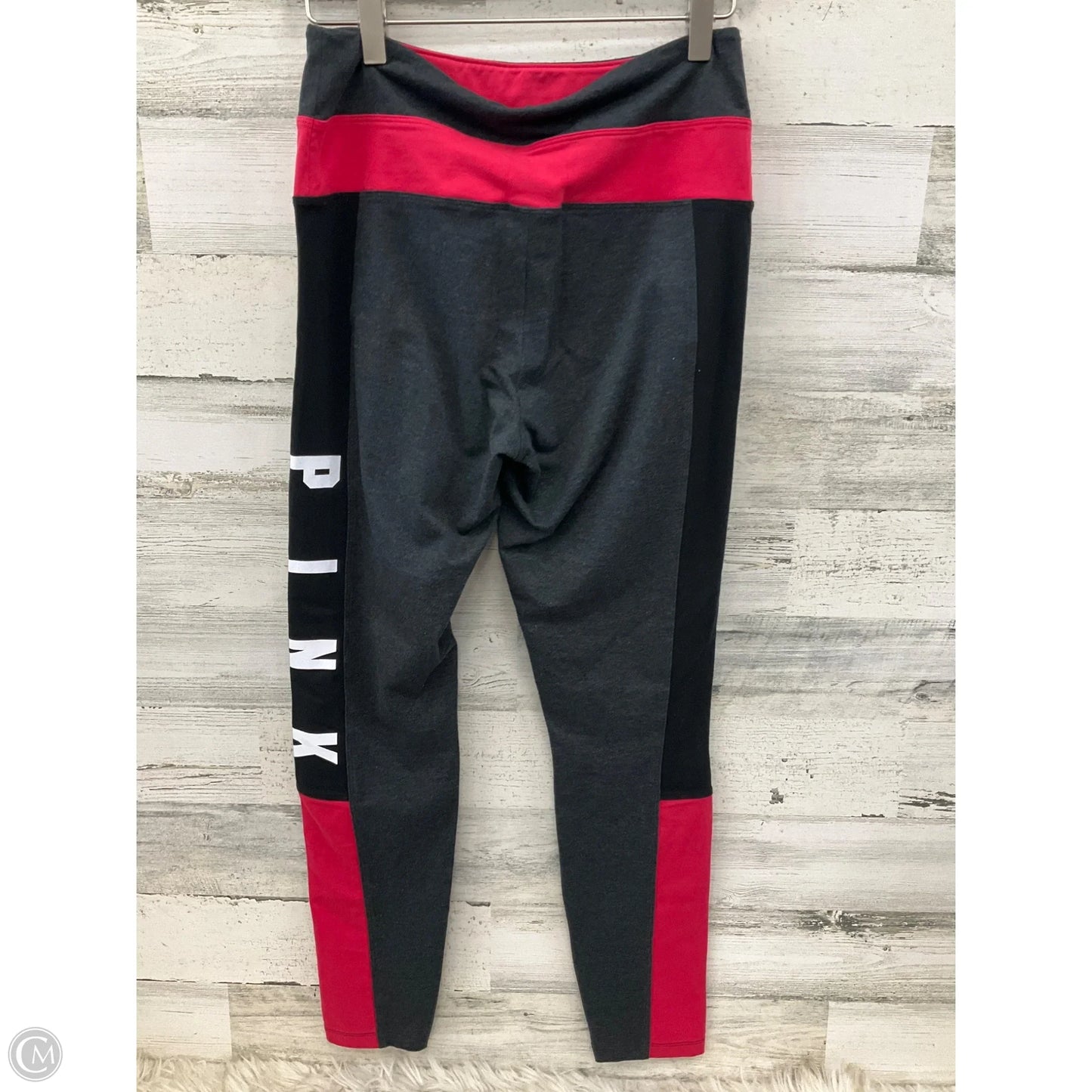 Athletic Leggings By Pink In Black & Red, Size: M