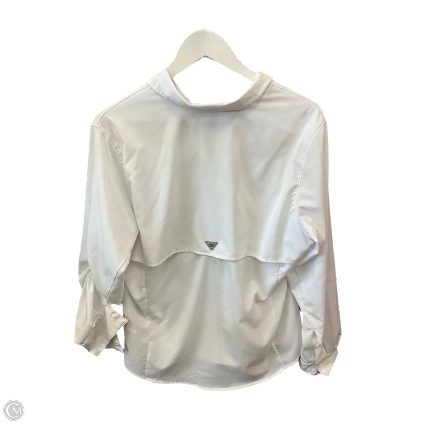 Athletic Top Long Sleeve Collar By Columbia In White, Size: L