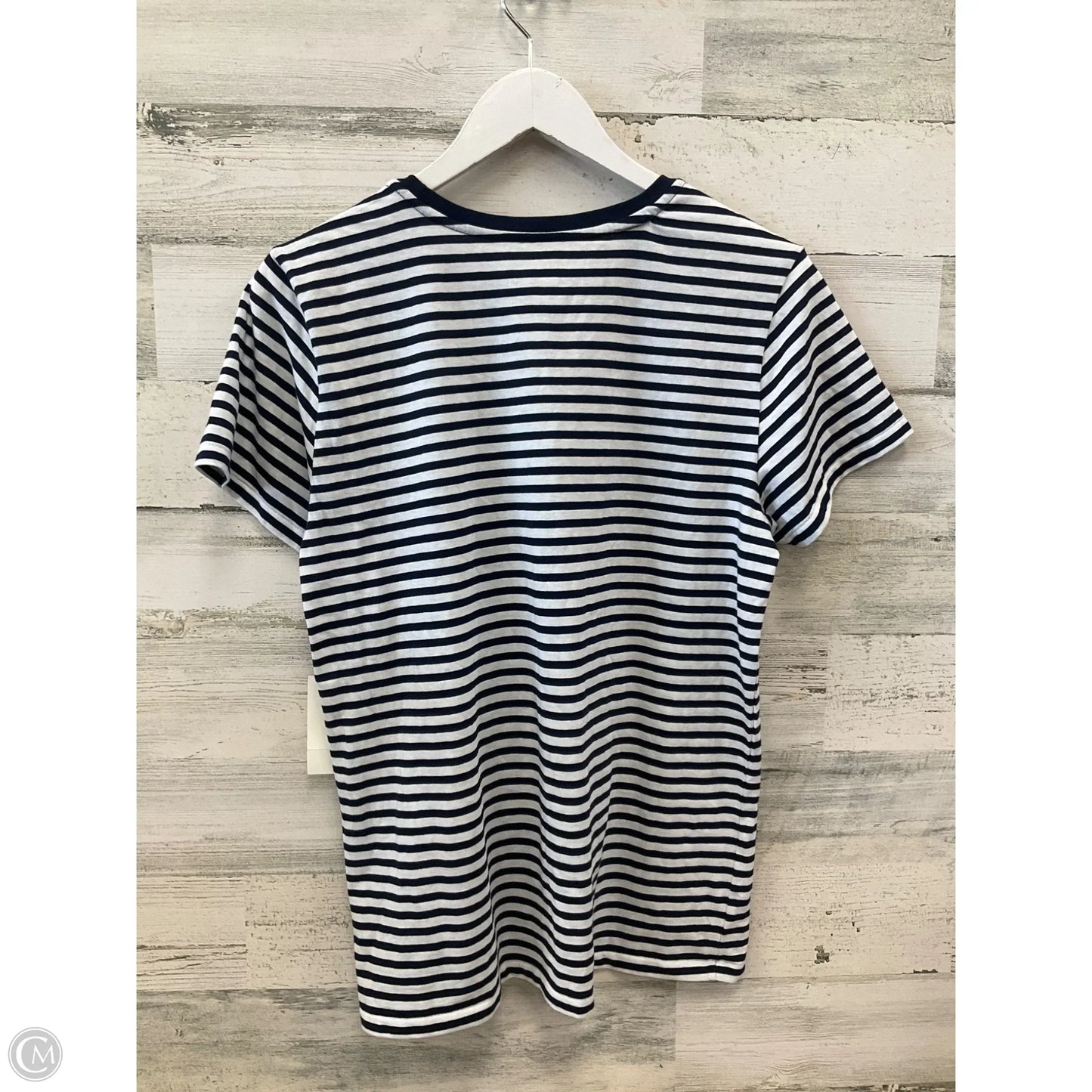 Top Short Sleeve By Polo Ralph Lauren In Blue & White, Size: Xl