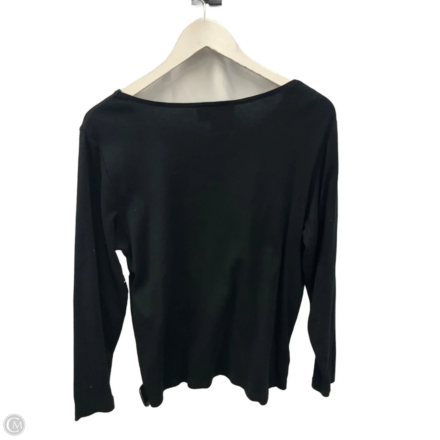 Top Long Sleeve By Karen Scott In Black, Size: L