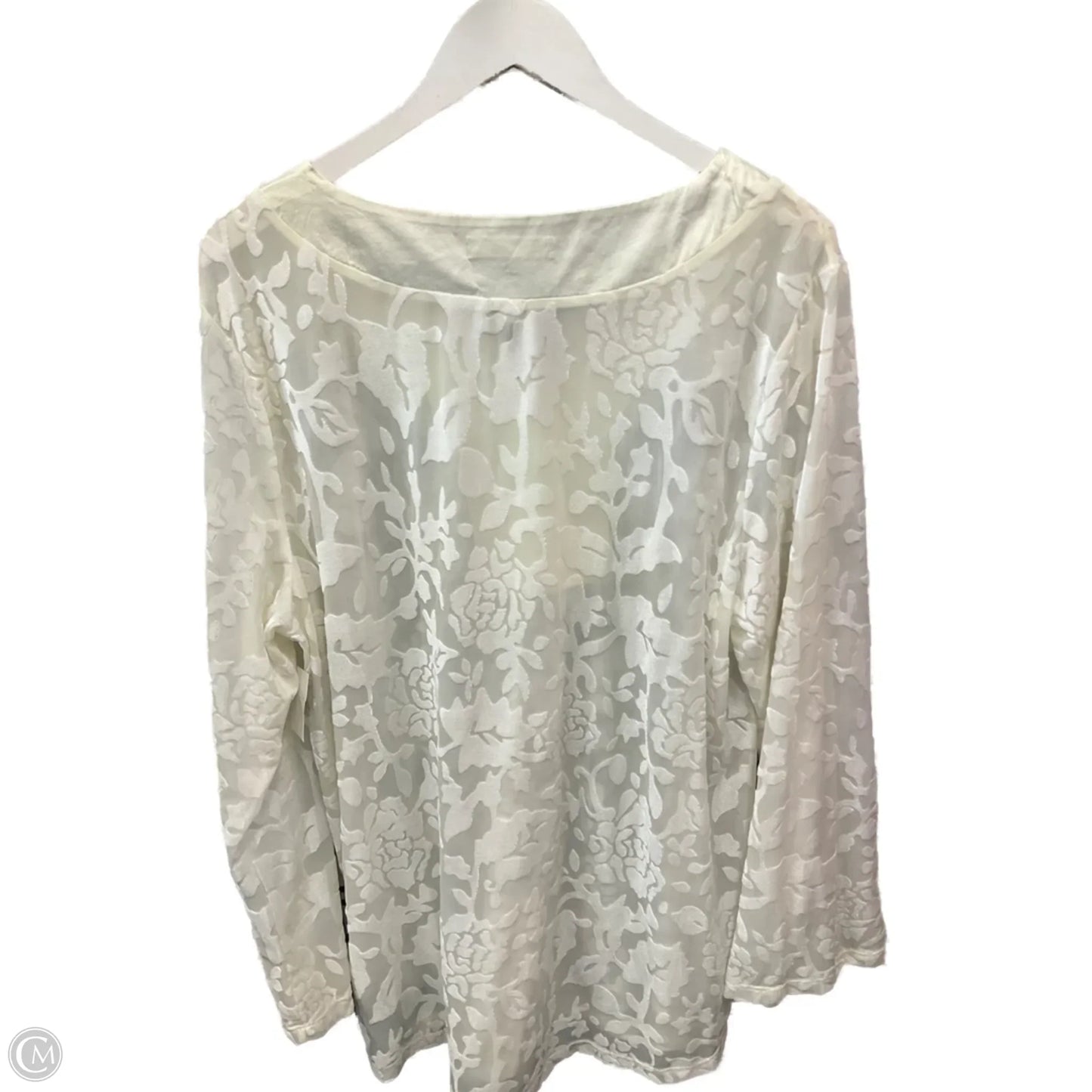 Top Long Sleeve By Indigo Soul In Cream, Size: 2x
