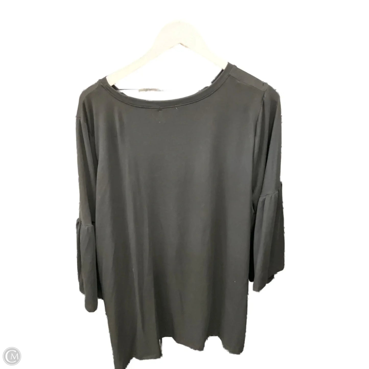 Top 3/4 Sleeve By Falls Creek In Black, Size: 2x