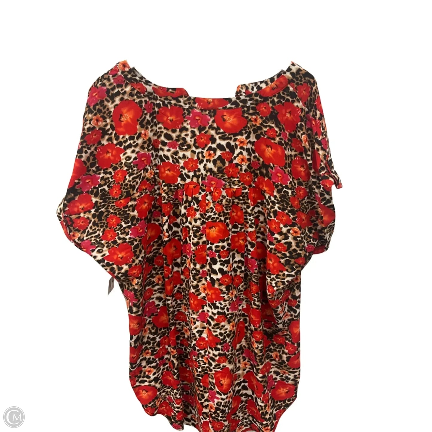 Top Short Sleeve By Avenue In Red, Size: 3x