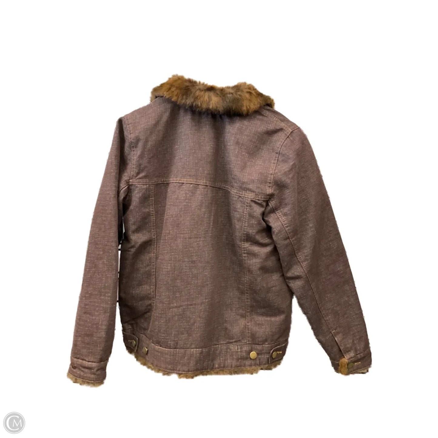 Jacket Faux Fur & Sherpa By Denim And Company In Brown, Size: Xs