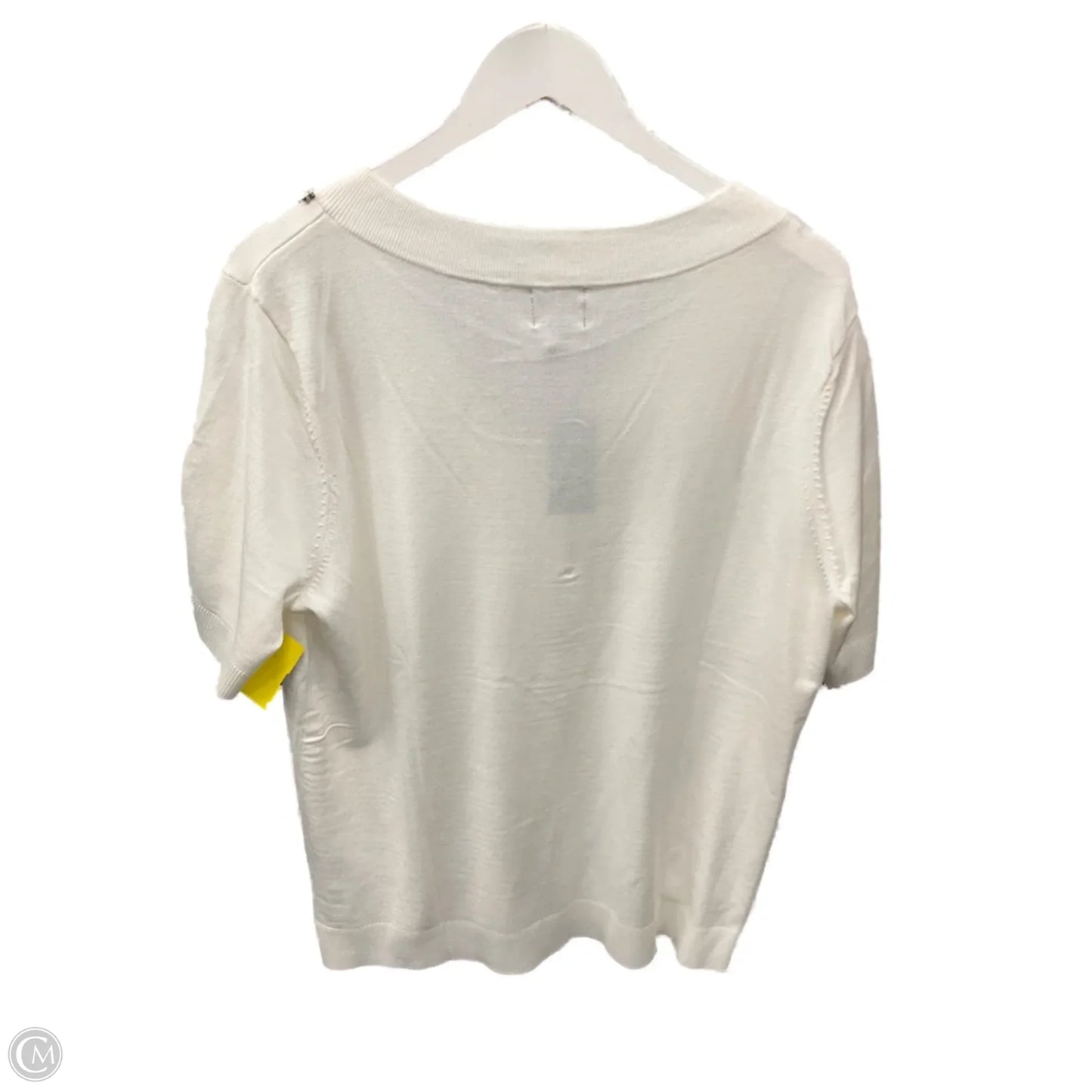 Top Short Sleeve By Jm Collections In White, Size: Xxl