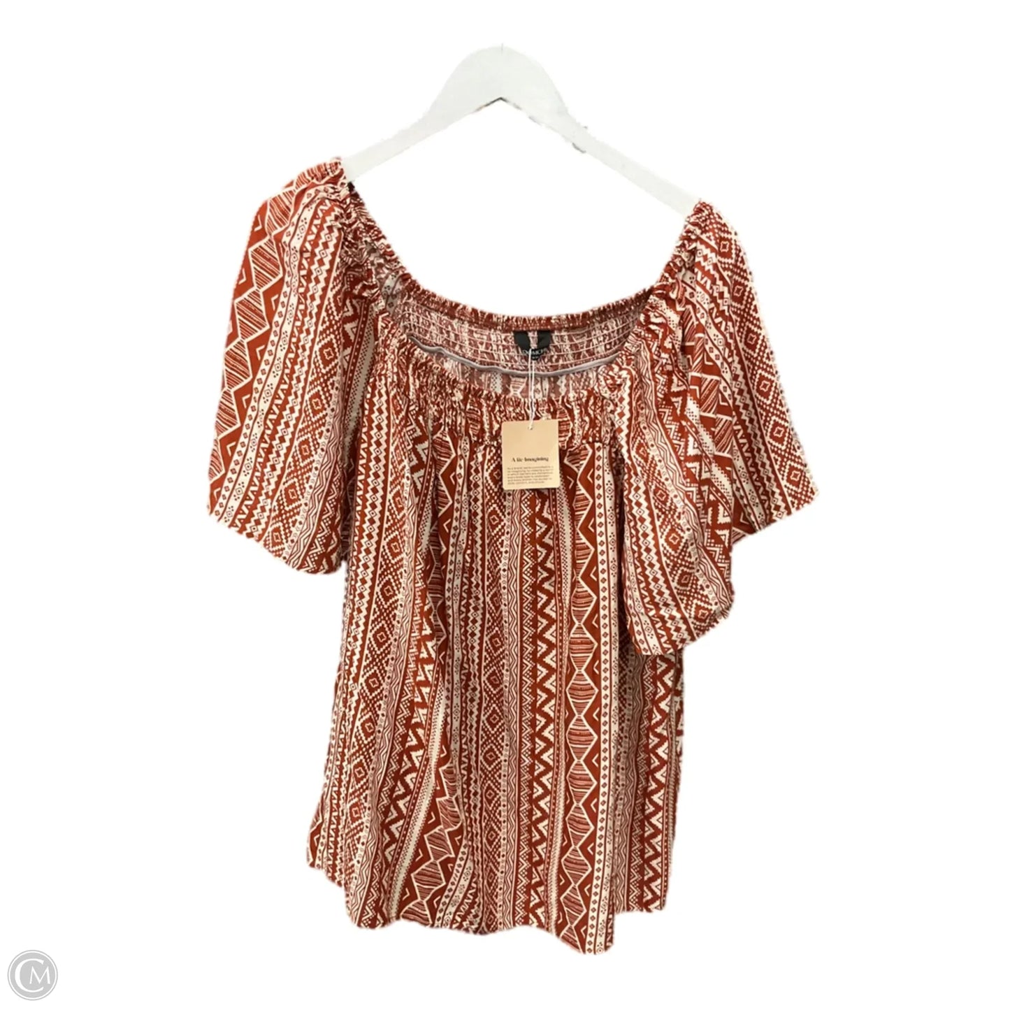 Top Short Sleeve By Bloomchic In Orange, Size: 2x