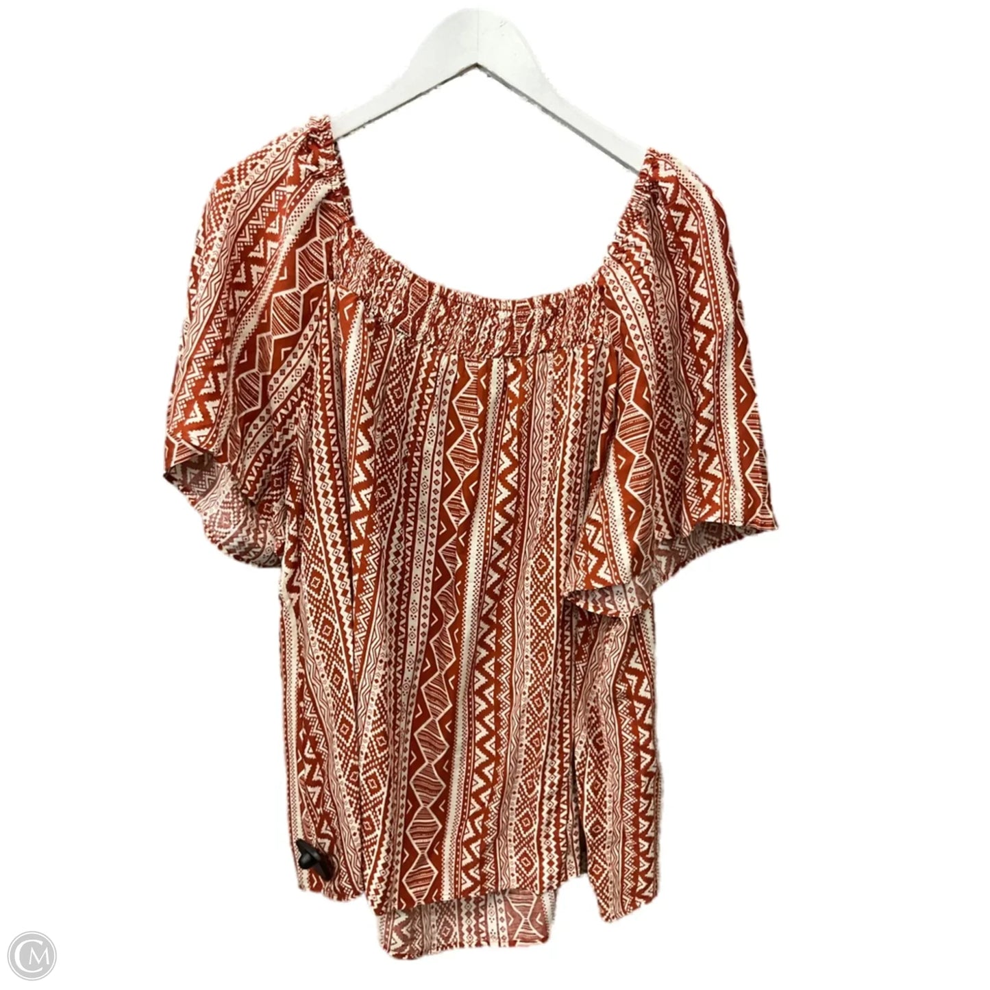 Top Short Sleeve By Bloomchic In Orange, Size: 2x