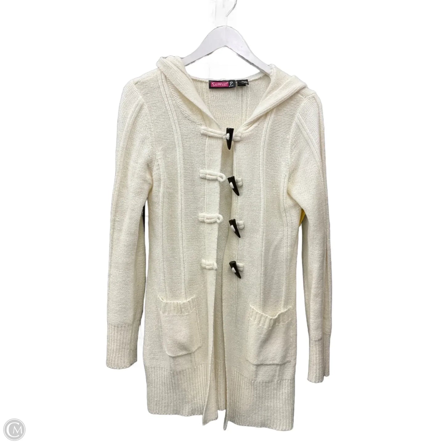 Sweater Cardigan By Say What In Cream, Size: Xl