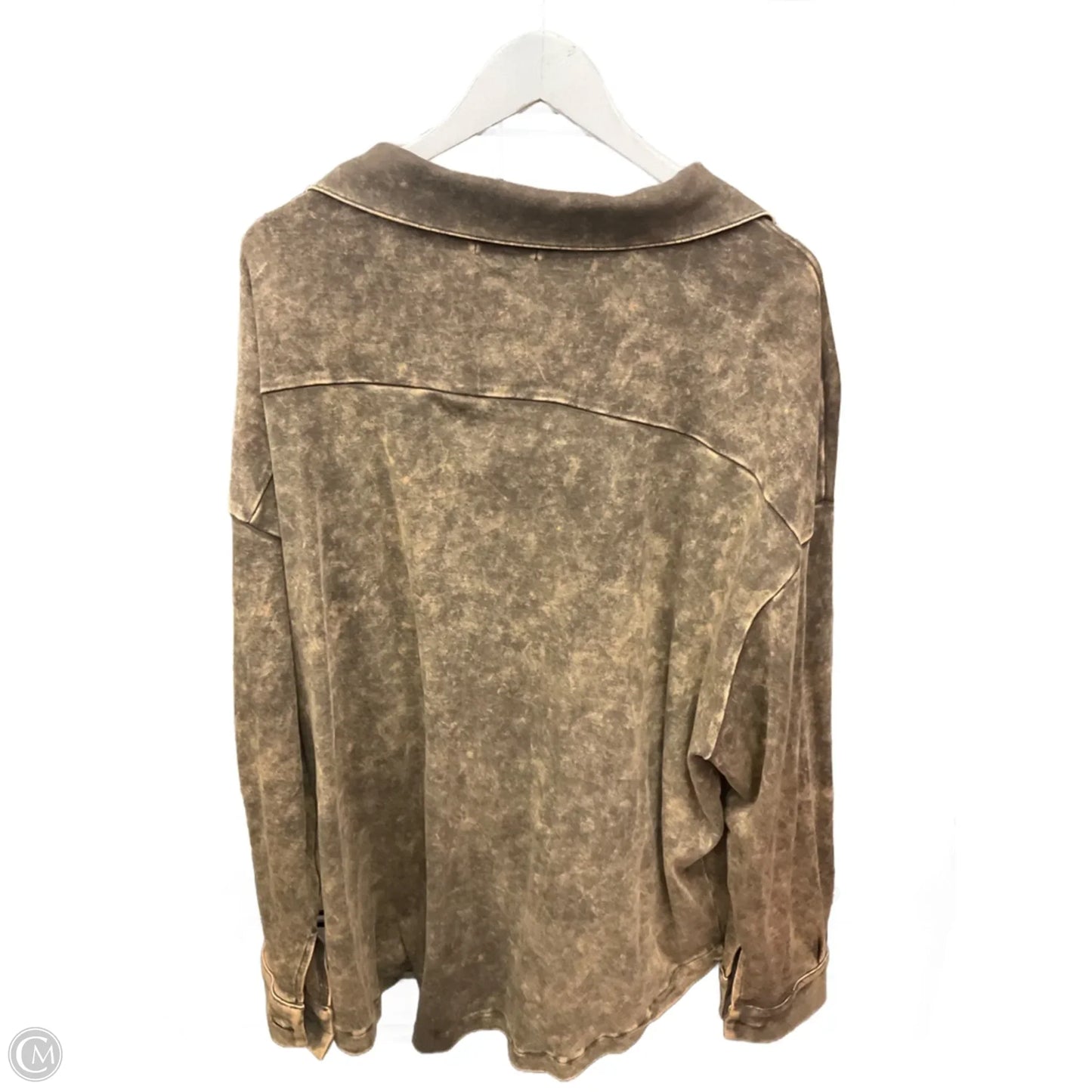 Jacket Shirt By Zenana In Brown, Size: 3x