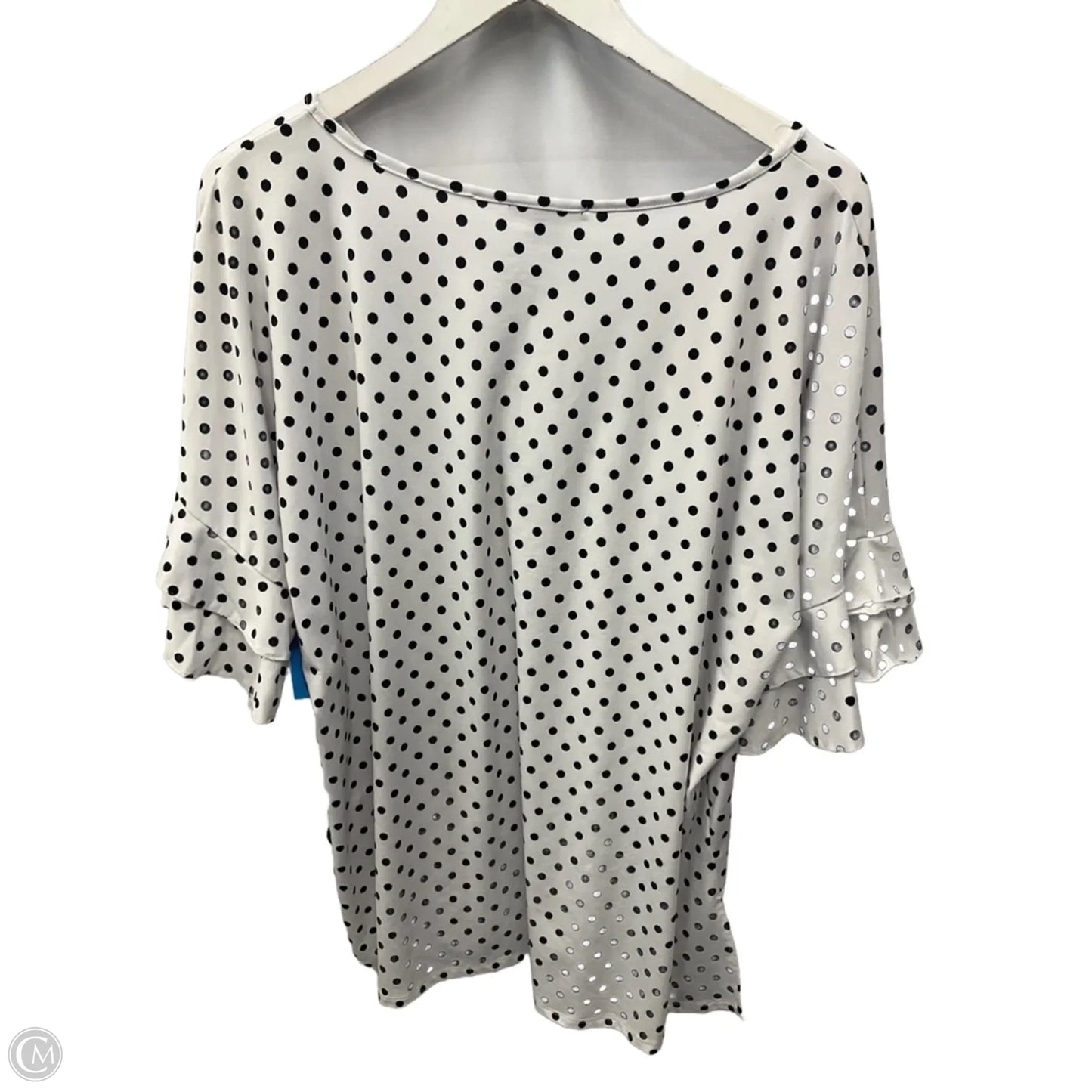 Top Short Sleeve By Robert Louis In Polkadot Pattern, Size: 2x