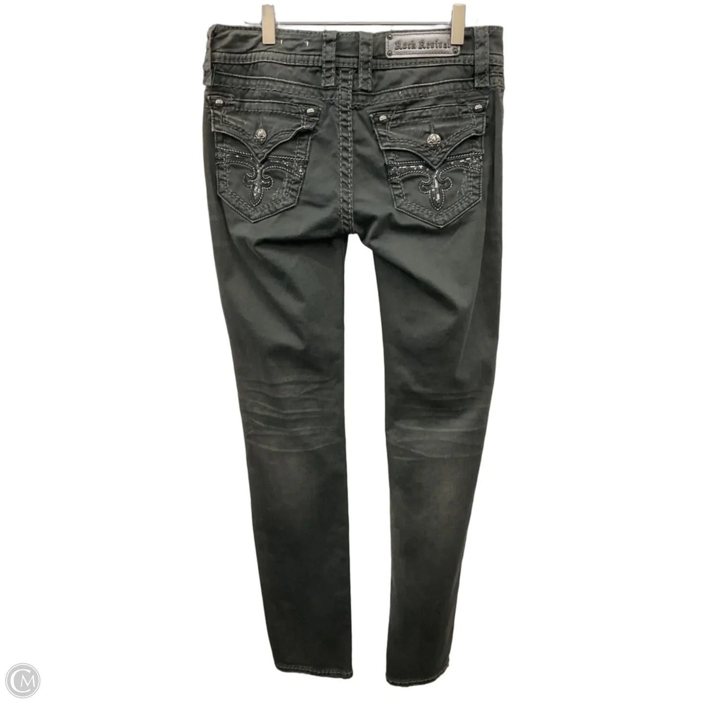 Jeans Skinny By Rock Revival In Grey, Size: 8