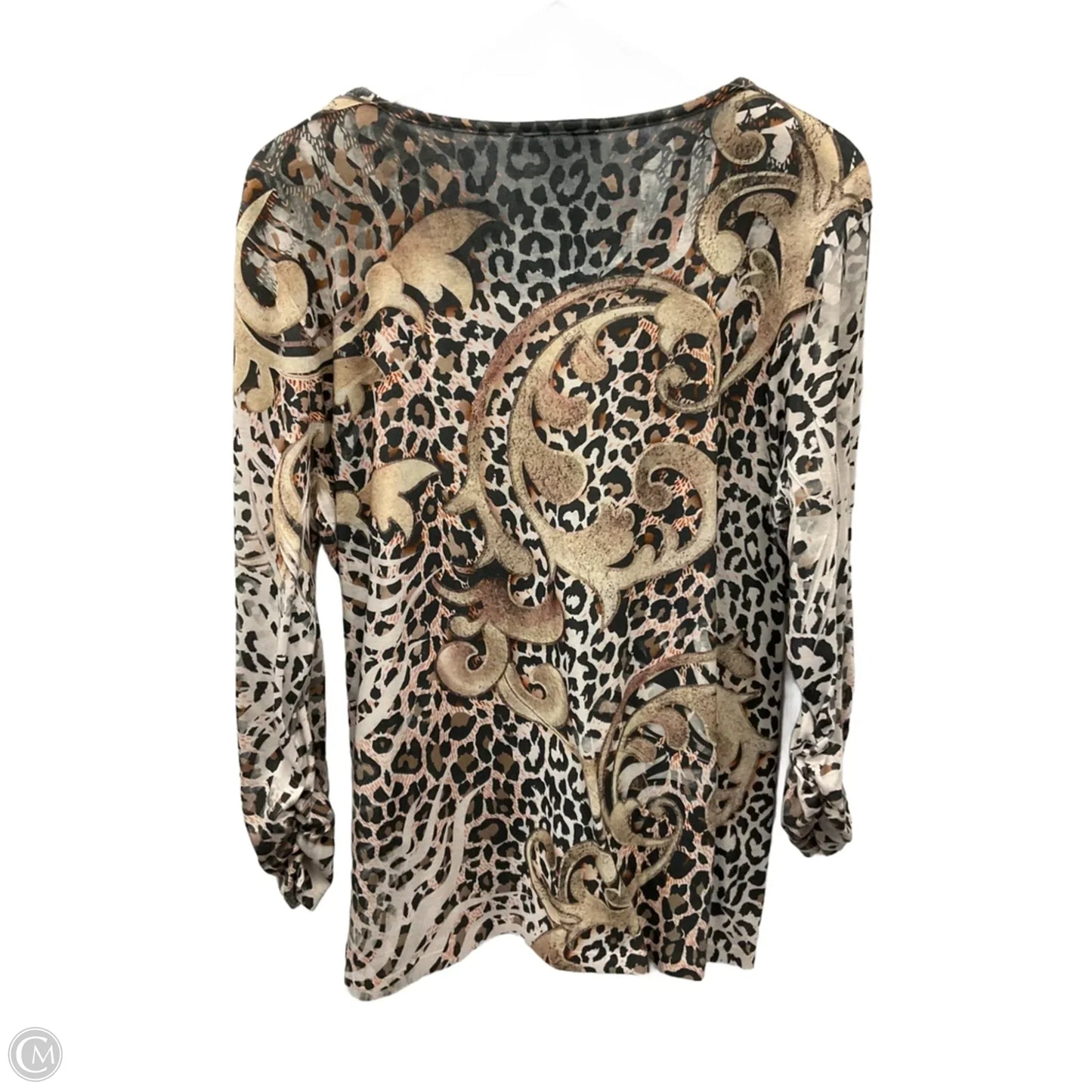 Top Long Sleeve By Jm Collections In Animal Print, Size: Xl
