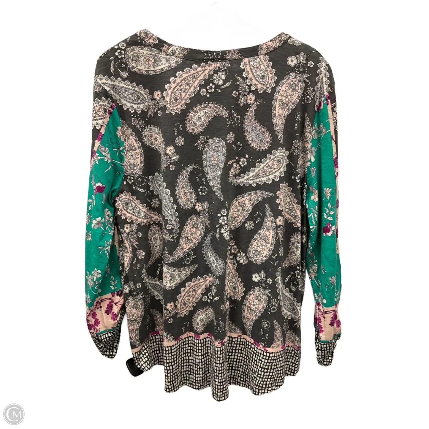 Top Long Sleeve By Style And Company In Green & Pink, Size: Xl