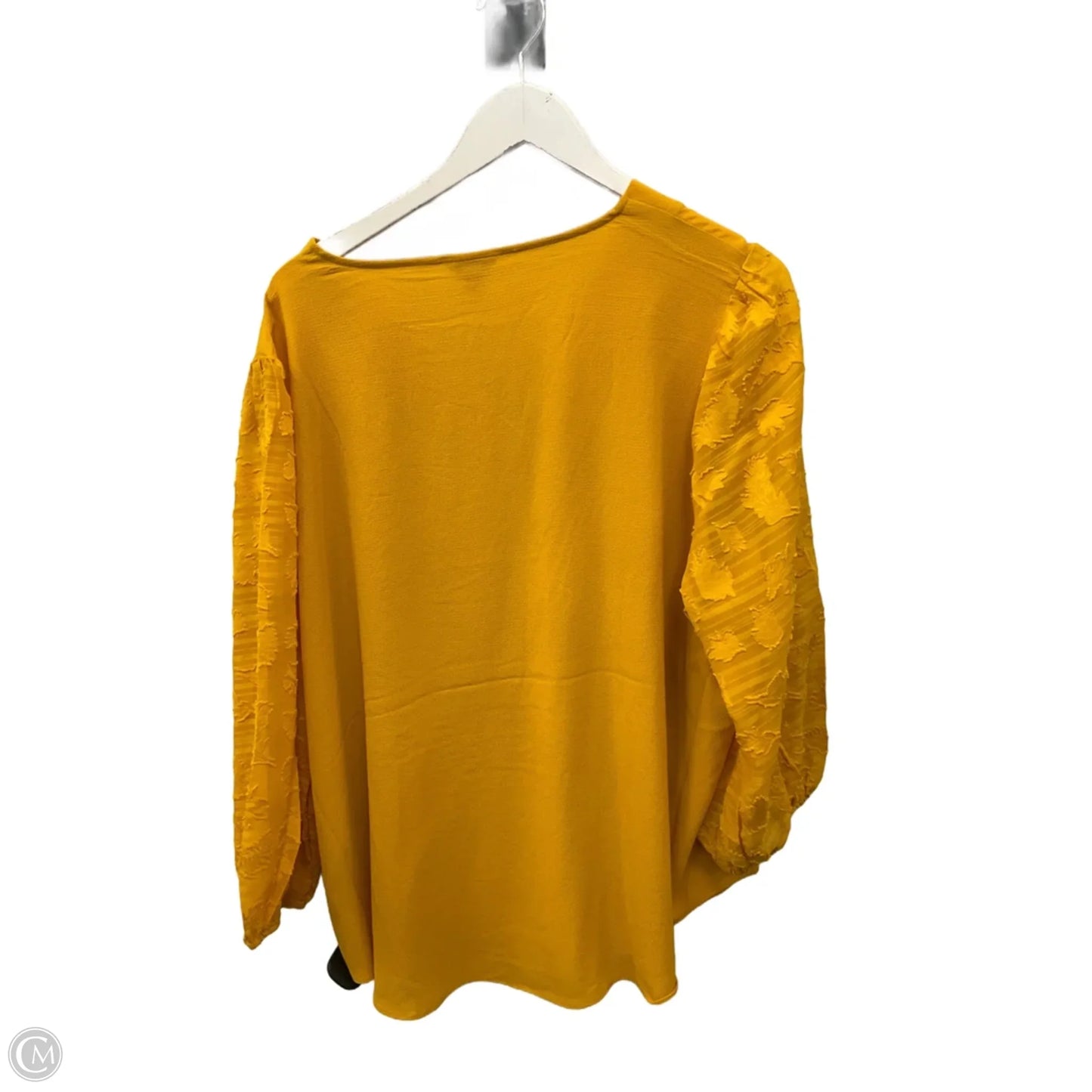 Top 3/4 Sleeve By Cato In Gold, Size: 3x