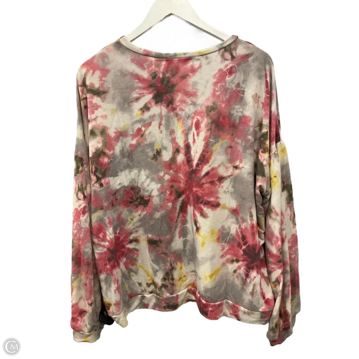 Top Long Sleeve By Sweet Lovely In Grey & Pink, Size: 2x